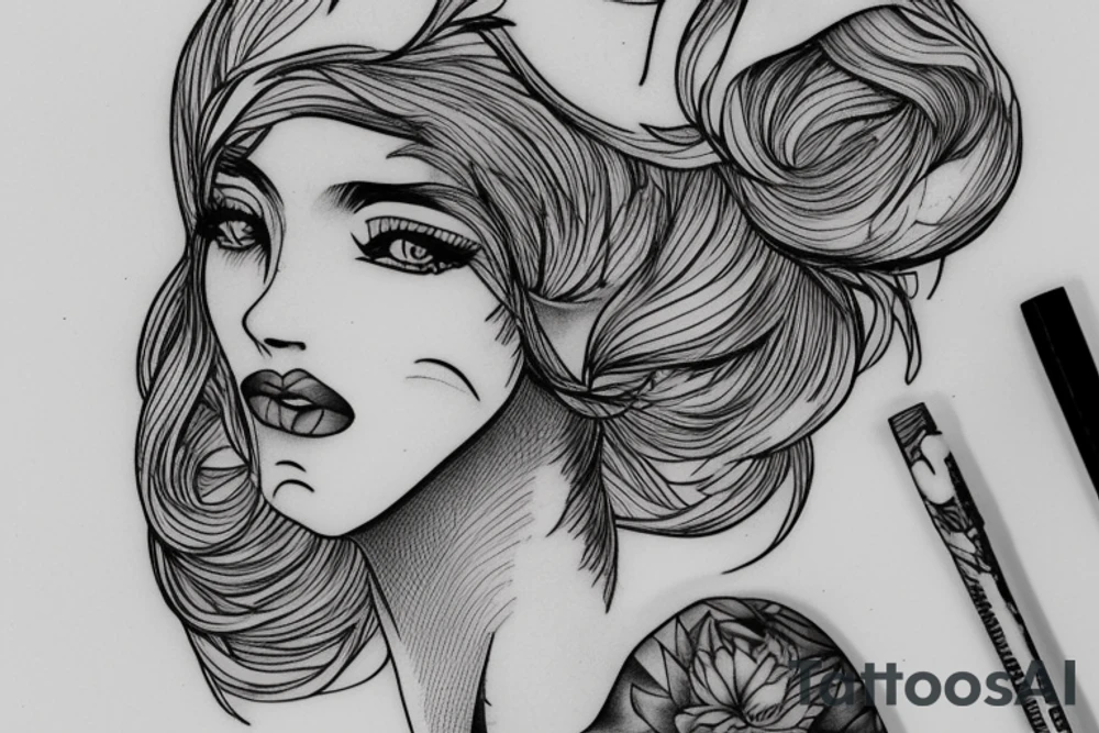 external view at a blonde boy sitting on air mattress with a brunette short hair very looking girl tattoo idea