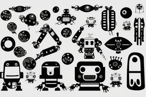 Minimal trap with future robots tattoo idea