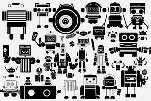 Minimal trap with future robots tattoo idea