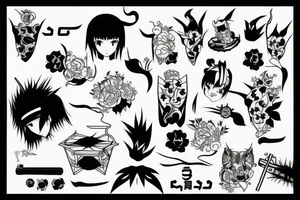 Minimal trap with future Japanese style tattoo idea