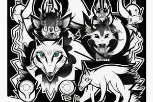 Fülle sleve with pokemon, rap music and a Wolf tattoo idea