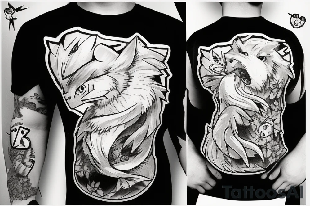 Fülle sleve with pokemon, rap music and a Wolf tattoo idea