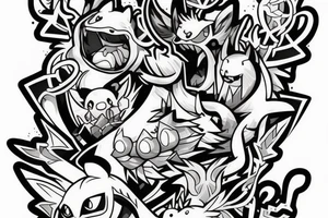 Fülle sleve with pokemon, rap music and a Wolf tattoo idea