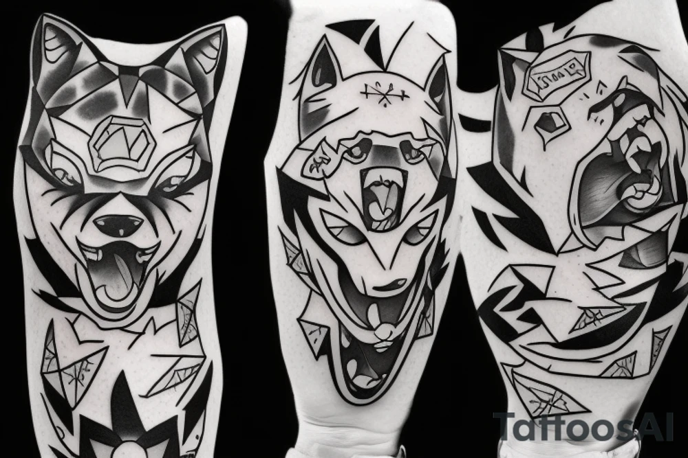 Fülle sleve with pokemon, rap music and a Wolf tattoo idea