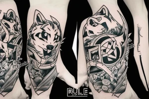 Fülle sleve with pokemon, rap music and a Wolf tattoo idea