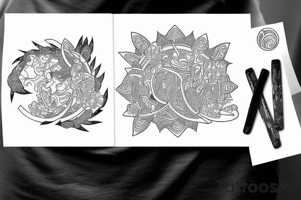 Minimal tattoo with future Japanese style and japanese culture tattoo idea