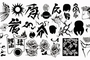 Minimal tattoo with future Japanese style and japanese culture tattoo idea