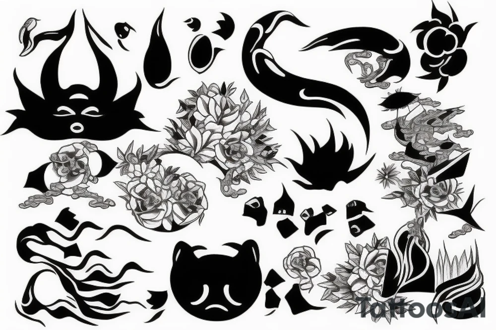 Minimal tattoo with future Japanese style and japanese culture tattoo idea
