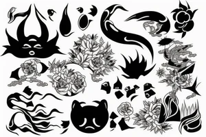 Minimal tattoo with future Japanese style and japanese culture tattoo idea