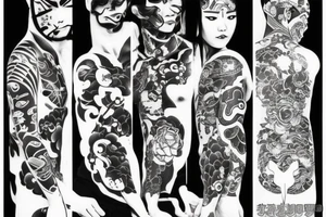 Minimalistic japanese culture with some gangster style tattoo idea