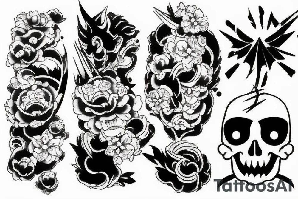 Minimalistic japanese culture with some gangster style tattoo idea