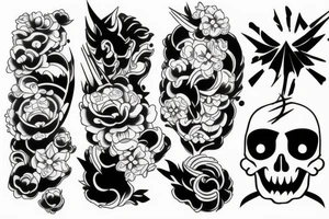 Minimalistic japanese culture with some gangster style tattoo idea