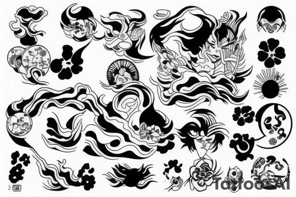 Japane style splash tattoo idea