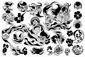 Japane style splash tattoo idea
