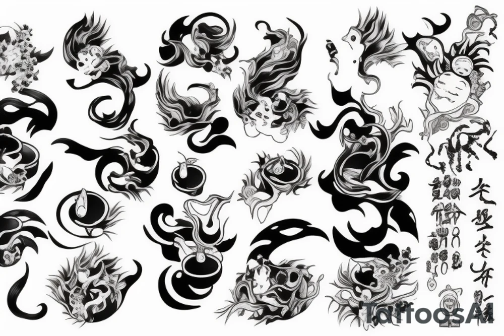 Japane style splash tattoo idea