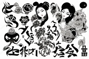 Japane style strategic AI tattoo idea