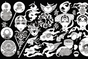 Japane style strategic AI tattoo idea