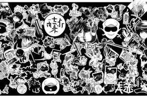 Japan comics with computer tech and swag tattoo idea