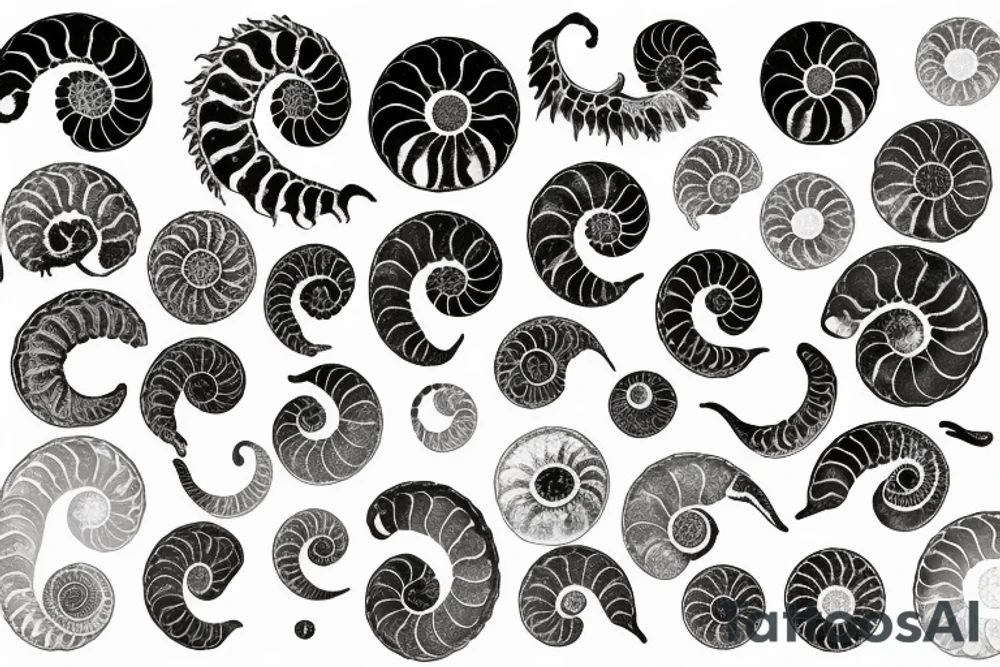 ammonite fossil tattoo idea