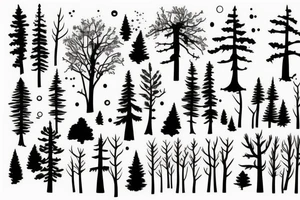 sunset in a forest tattoo idea