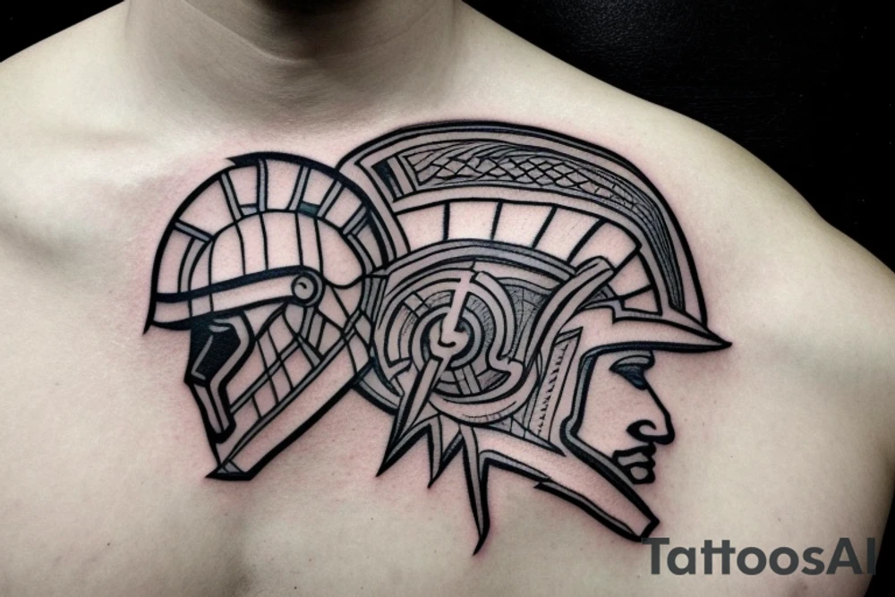 Spartan helmet tattoo idea