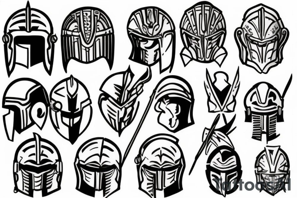 Spartan helmet tattoo idea