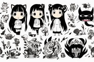 Little girl with a big cat tattoo idea