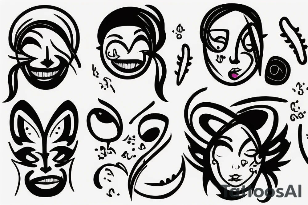 bipolar face tattoo idea