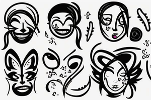 bipolar face tattoo idea