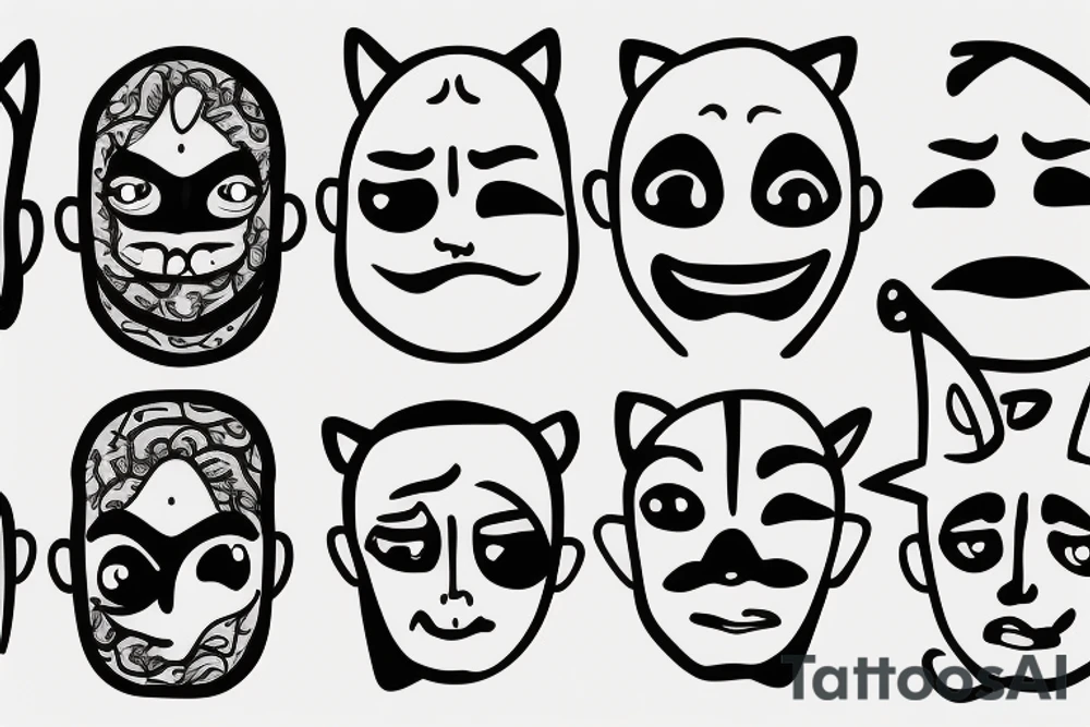 bipolar face tattoo idea