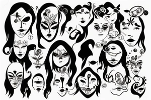 bipolar disorder
 face tattoo idea