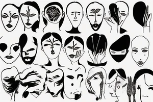 bipolar disorder
 face tattoo idea
