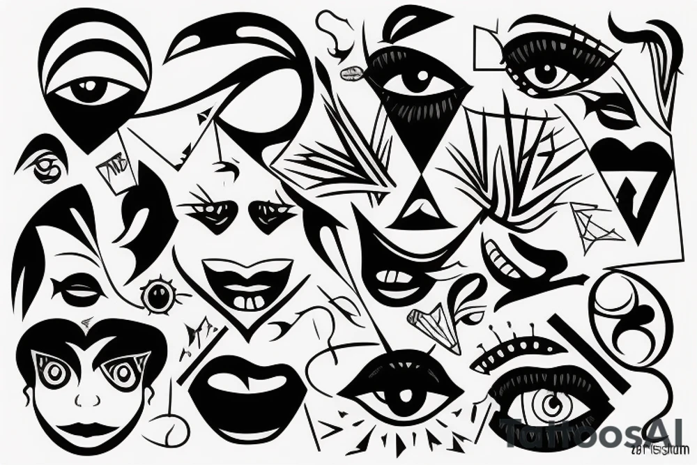 bipolar disorder
 face tattoo idea