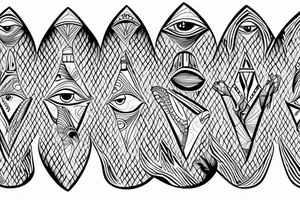 A breaking ice  wave with an Egyptian eye in the wave tattoo idea