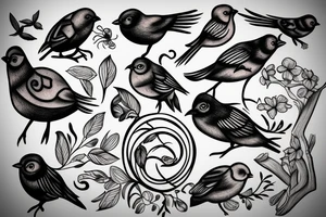 Sketched bird tattoo idea