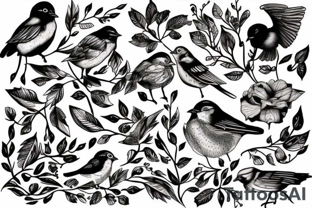 Sketched bird tattoo idea