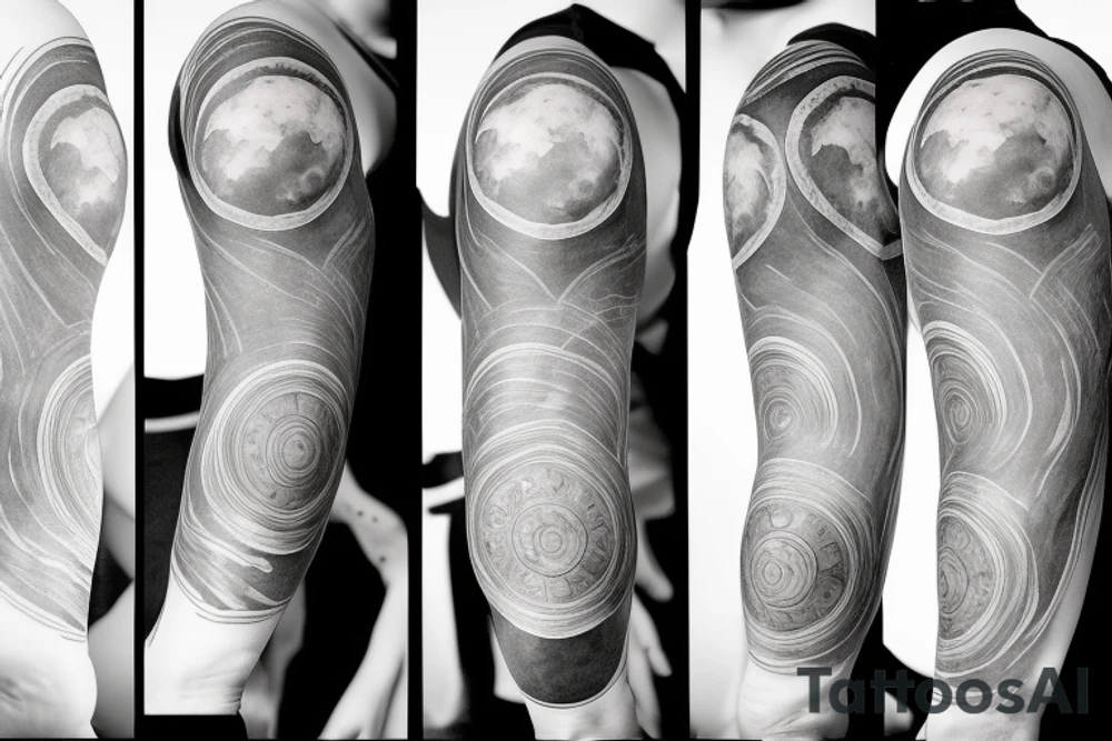 girl holding earth as a balloon tattoo idea