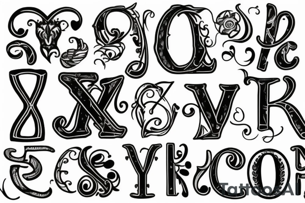 Name initials XXH tattoo idea