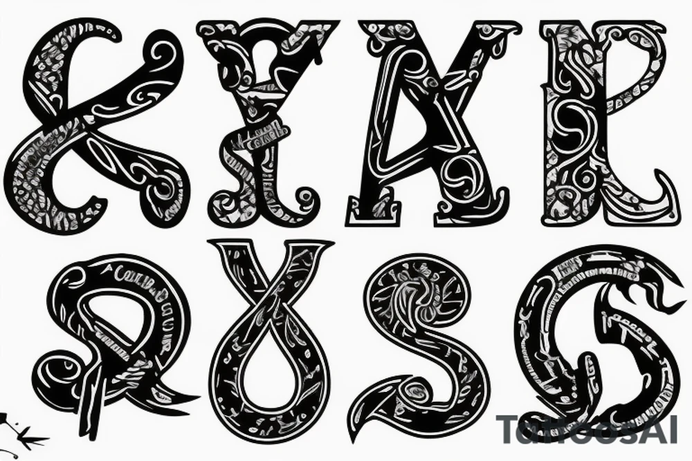 Name initials XXH tattoo idea