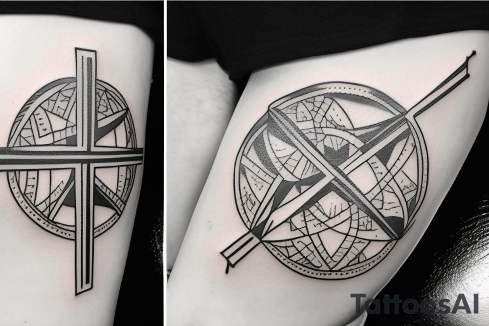 Cross with coordinates tattoo idea