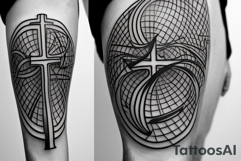 Cross with coordinates tattoo idea