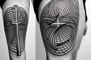Cross with coordinates tattoo idea