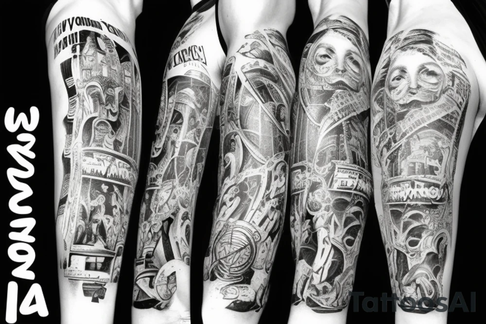 New York Los Angeles Las Vegas New Orleans tattoo idea