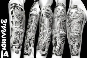 New York Los Angeles Las Vegas New Orleans tattoo idea