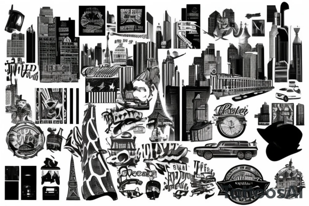 American city theme tattoo idea