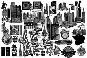 American city theme tattoo idea