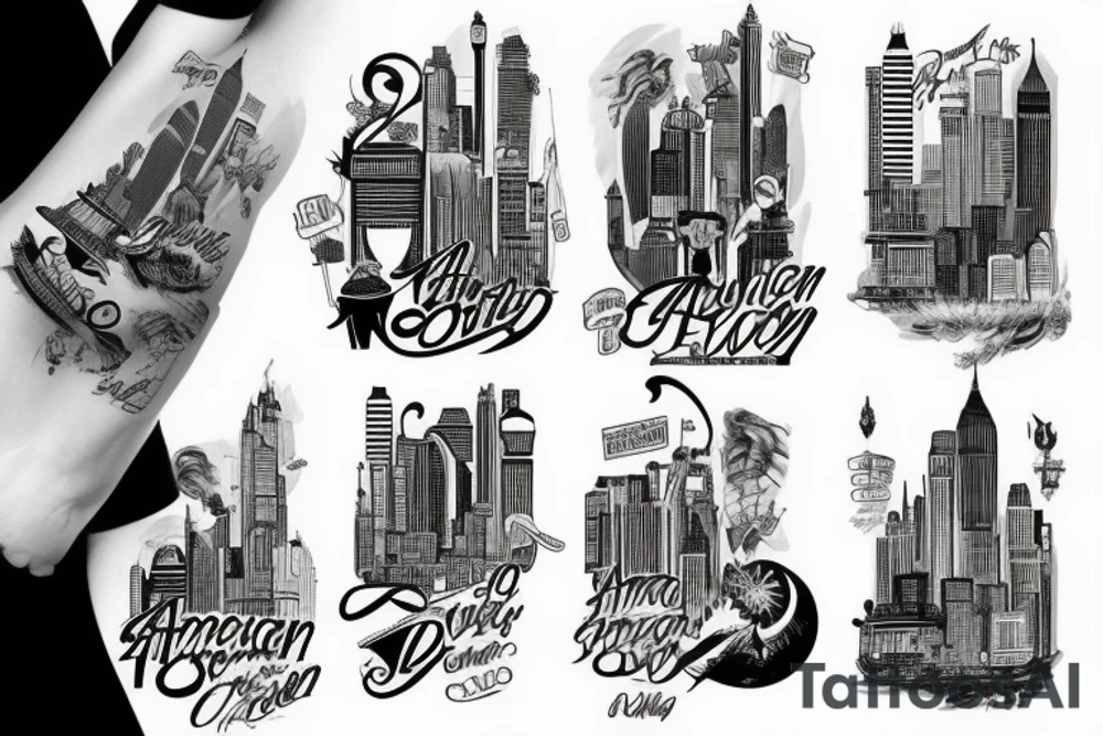American city theme tattoo idea
