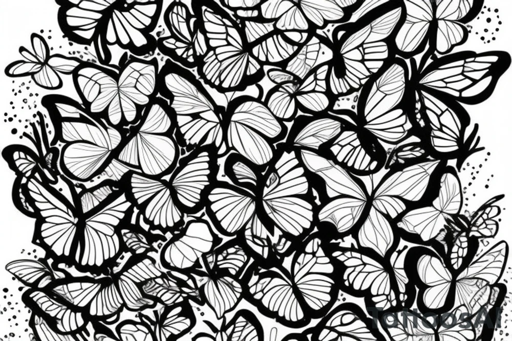 butterflies and floral around vines going up on back tattoo idea