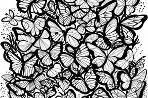 butterflies and floral around vines going up on back tattoo idea