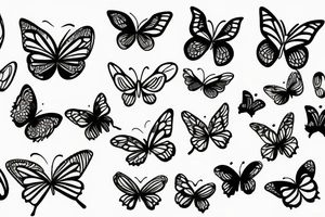 butterflies and floral tattoo idea